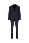 Corneliani Navy Blue Wool Suit In Blue
