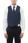 Corneliani Blue Button Front Waistcoat In Blue