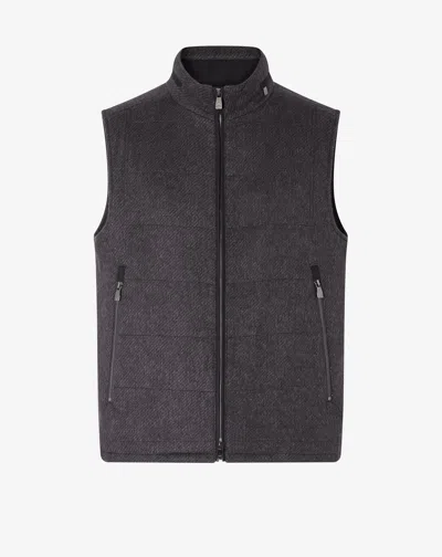 Corneliani Blue Micropatterned Silk And Cashmere Waistcoat