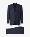 Corneliani Blue Micropatterned Super 160's Wool Suit In Blue