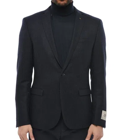 Corneliani Blue Notched Lapel Blazer
