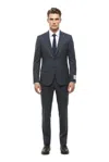 Corneliani Single-breasted Wool Suit In Blue
