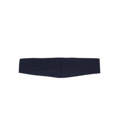 CORNELIANI BLUE PRINTED CUMMERBUND BELT