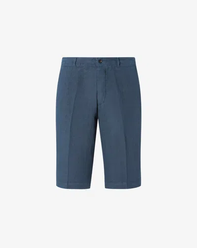 Corneliani Blue Pure Linen Bermuda Shorts