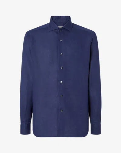Corneliani Blue Pure Linen Shirt