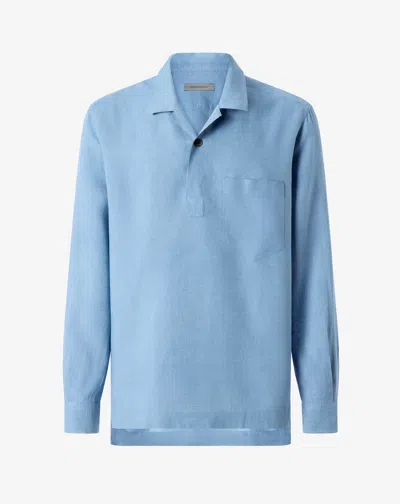 Corneliani Blue Pure Linen Shirt