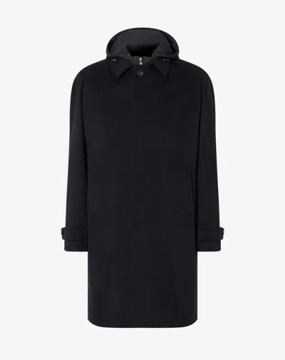 Corneliani Blue Pure Virgin Wool Coat With Detachable Vest