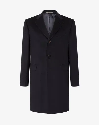 Corneliani Blue Pure Wool Beaver Coat In Black