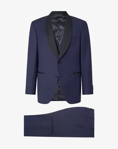 Corneliani Blue S120's Wool Sablé Tuxedo