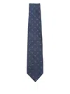 Corneliani Blue Silk Tie With Small Check Pattern In Blue
