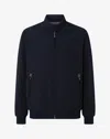 Corneliani Blue Stretch Technical Fabric Bomber Jacket In Blue