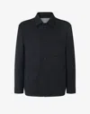 Corneliani Blue Stretch Technical Wool Jacket In Black