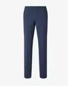 Corneliani Blue Wool And Stretch Cotton Trousers In Blue