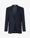 Corneliani Blue Stretch Wool Jacket With Herringbone Pattern In Blue