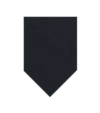 Corneliani Blue Striped Tie In Black