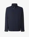 Corneliani Blue Technical Fabric Coat With Detachable Inner Lining In Blue
