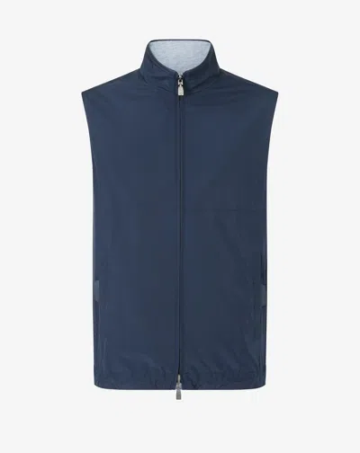 Corneliani Blue Technical Poplin Gilet