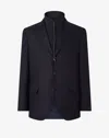 Corneliani Blue Techno Cashmere Jacket With Detachable Vest In Blue