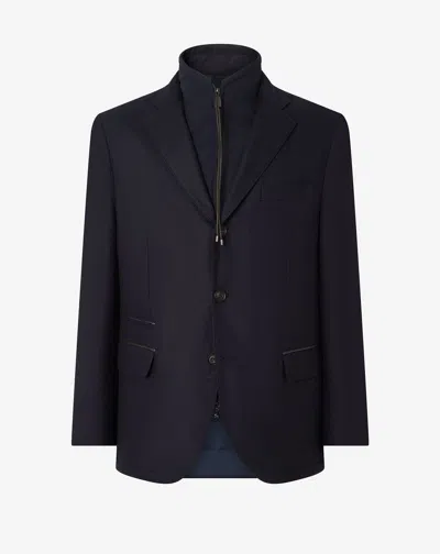 Corneliani Blue Techno Cashmere Jacket With Detachable Vest