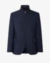 Corneliani Blue Techno Poplin Quilted Jacket With Detachable Vest In Blue