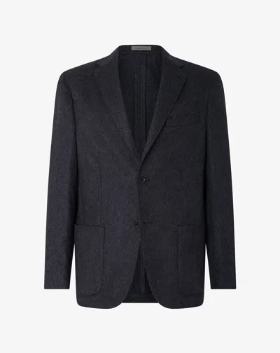 Corneliani Blue Unlined Cashmere And Silk Jacket