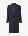 Corneliani Blue Wool And Cashmere Coat With Herringbone Pattern In Blue