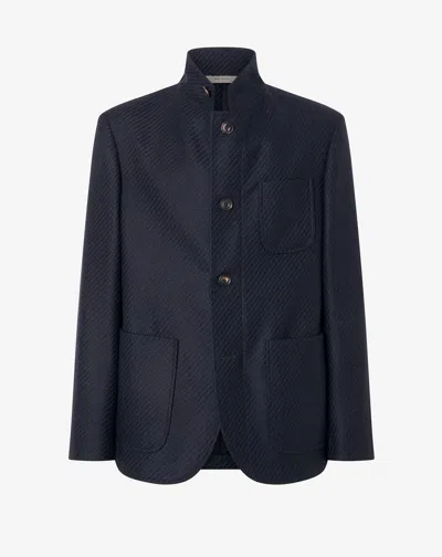 Corneliani Blue Wool And Cashmere Jacket