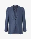 Corneliani Blue Wool And Silk Twill Jacket In Blue