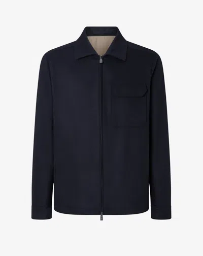Corneliani Blue Wool And Stretch Cashmere Jacket