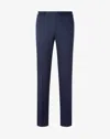 Corneliani Blue Wool And Stretch Cotton Trousers In Blue