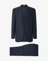 Corneliani Blue Wool Flannel And Cashmere Suit With Glen Plaid Pattern In Blue