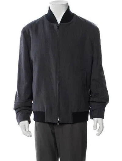Pre-owned Corneliani Bomber Jacket In Blue