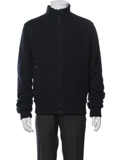 Pre-owned Corneliani Bomber Jacket In Blue