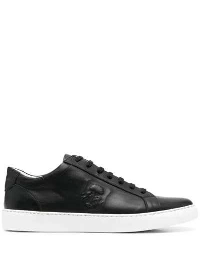 Corneliani Boston Low-top Leather Sneakers In Schwarz