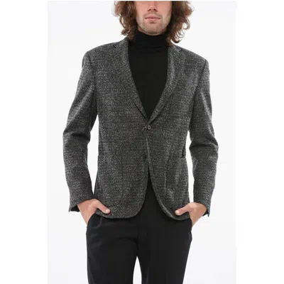 Corneliani Bouclé Wool Blazer With Patch Pocket
