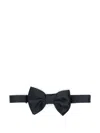 Corneliani Bow Tie In Blue With Adjustable Neck Strap In Blue
