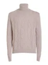 Corneliani Braided High Neck Sweater In Beis