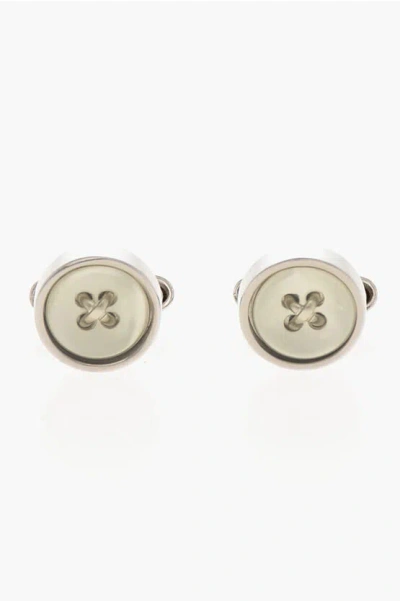 Corneliani Brass Button Cufflinks With Mother Of Pearl Detail Grösse Unica