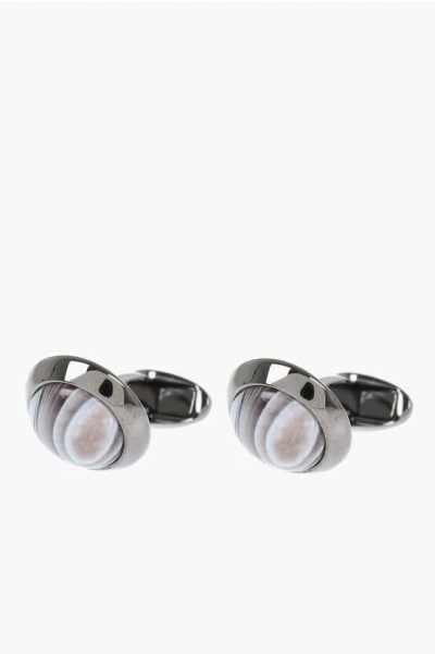 Corneliani Brass Cufflinks With Agate