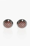 Corneliani Brass Cufflinks With Checked Design Grösse Unica