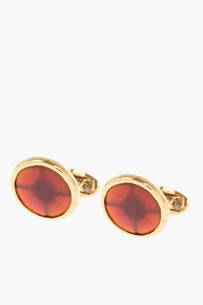 Corneliani Brass Cufflinks With Crystals