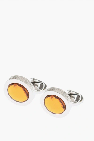 Corneliani Brass Cufflinks With Crystals