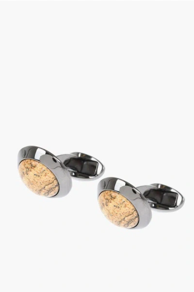Corneliani Brass Cufflinks With Jasper