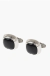 Corneliani Brass Cufflinks With Onyx Details