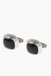 Corneliani Brass Cufflinks With Onyx Details
