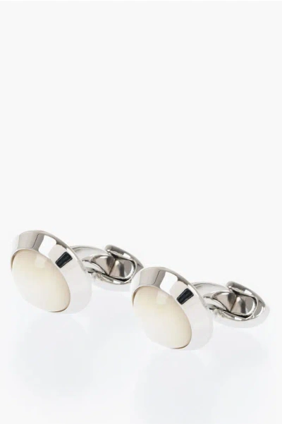 Corneliani Brass Cufflinks With Pearled Detail