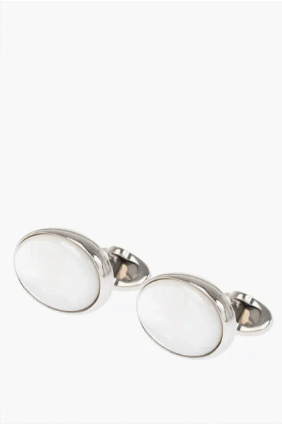 Corneliani Brass Cufflinks With Pearled Detail