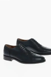 Corneliani Brogue Leather Oxford Shoes With Cuir Sole In Black