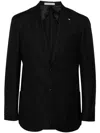 Corneliani Brooch-detail Single-breasted Blazer In Black