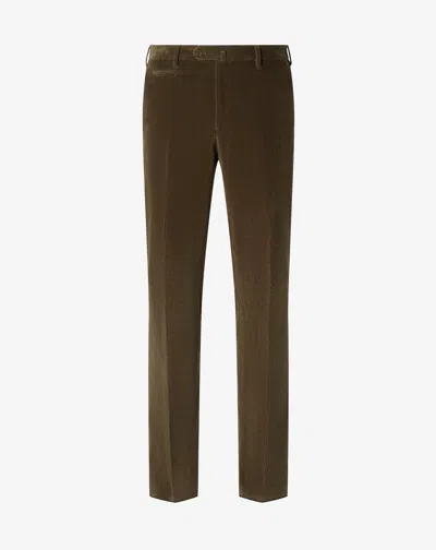 Corneliani Brown 1500-striped Stretch Cotton Corduroy Trousers